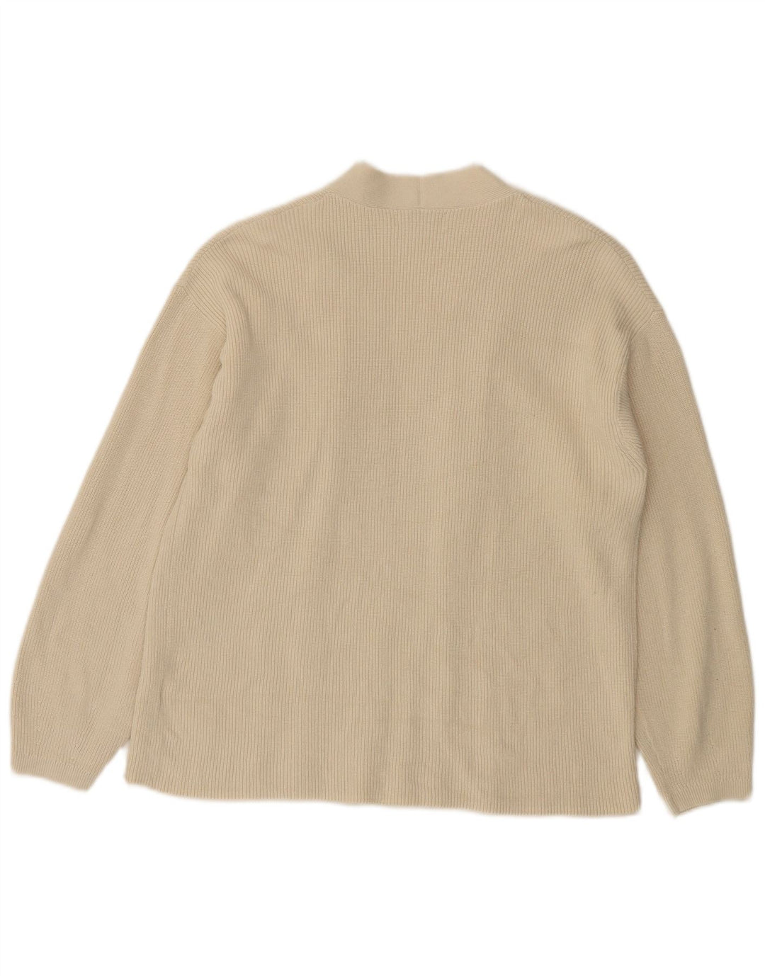 Marks & Spencer Damski sweter rozpinany UK 14, średni, złamanej bieli, bawełniany