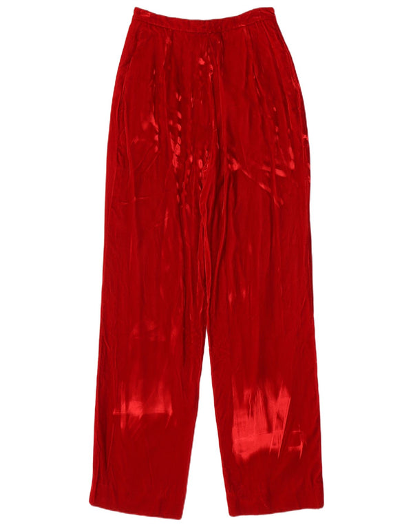 ANTONELLI Womens Velvet Pegged Casual Trousers W24 L30 Red Viscose