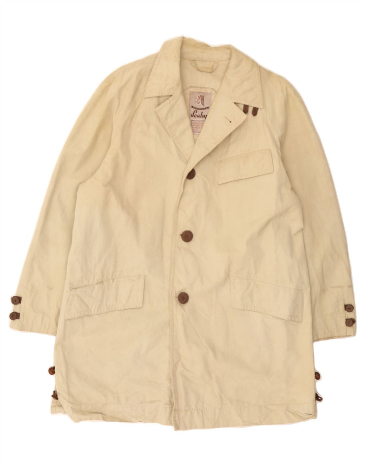 SEALUP Mens Overcoat UK 38 Medium Beige Vintage Sealup and Second-Hand Sealup from Messina Hembry 