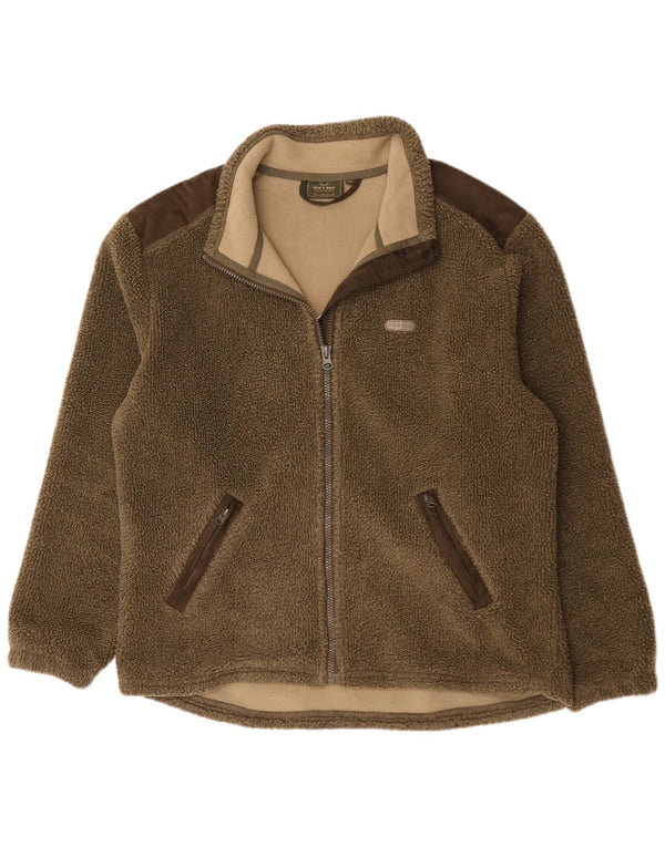 Męska kurtka polarowa Vintage UK 44 2XL Khaki, poliester z blokami kolorów