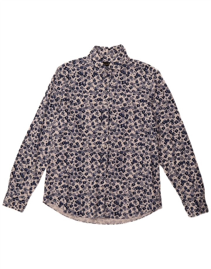 Koszula męska Massimo Dutti, duża, granatowa w kwiaty