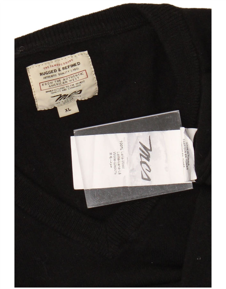 MARLBORO CLASSICS Męski sweter z dekoltem w kształcie litery V XL, czarna wełniana