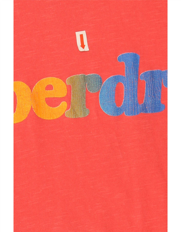 Męski T-shirt z grafiką Superdry, mały, czerwony, bawełniany
