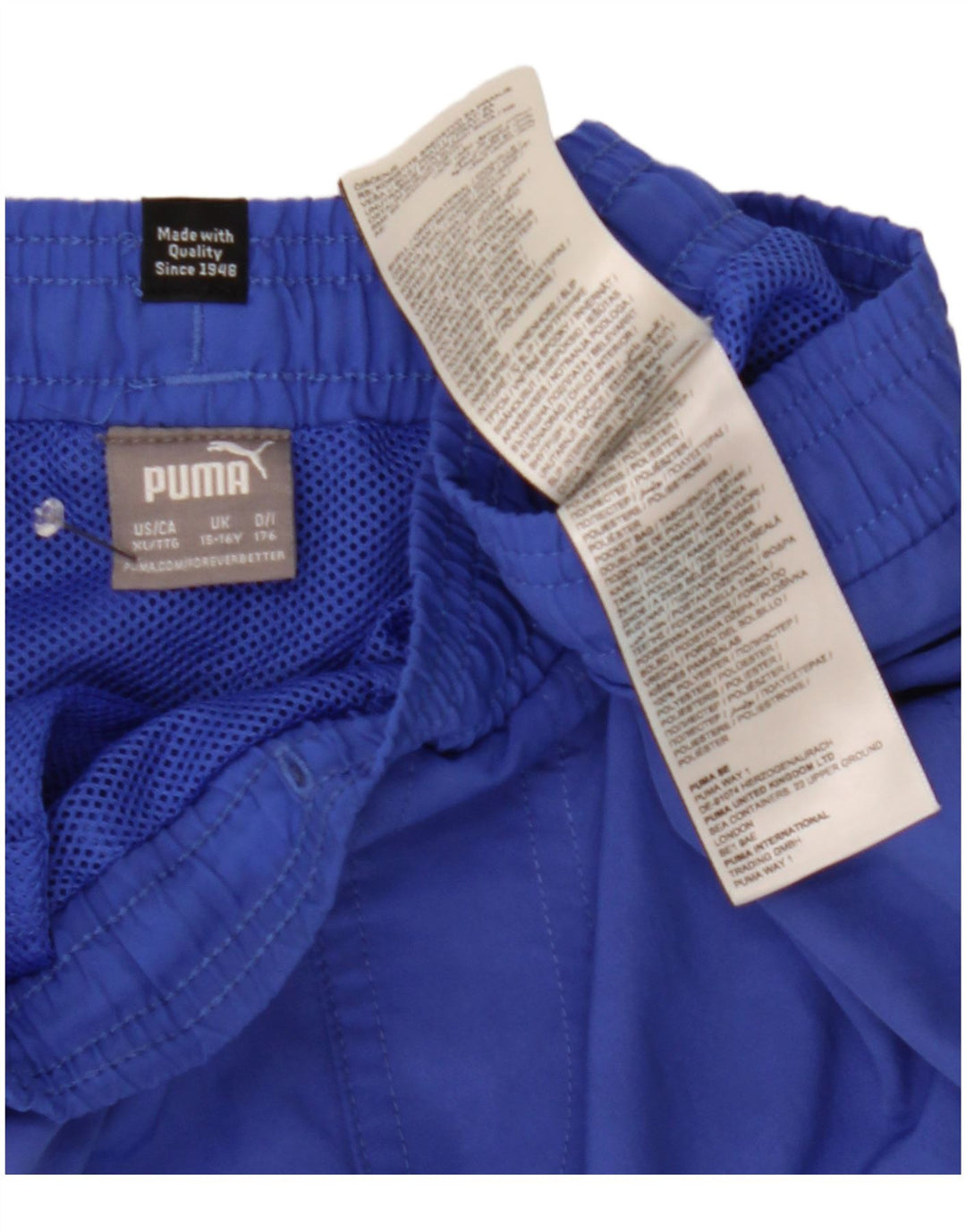 PUMA Boys Graphic Sport Shorts 15-16 Years Blue Polyester