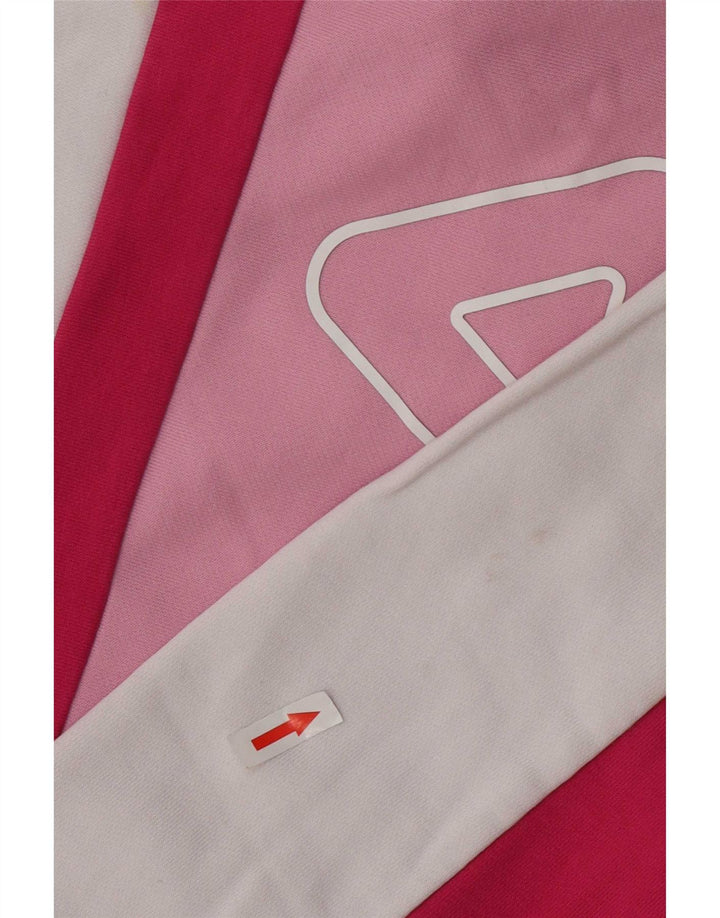 Damski sweter typu oversize Fila Crop UK 16, duży, biały, z blokami kolorów