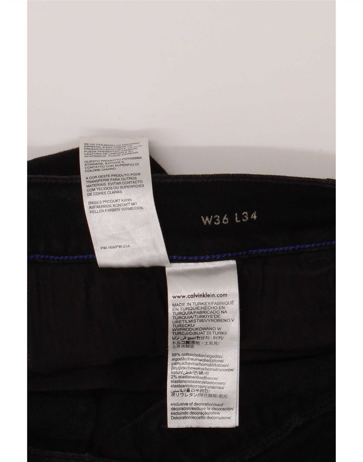 Męskie proste dżinsy Calvin Klein W36 L27 Czarne bawełniane