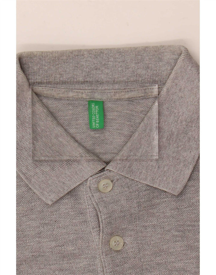 Męska koszulka polo Benetton, mała, szara