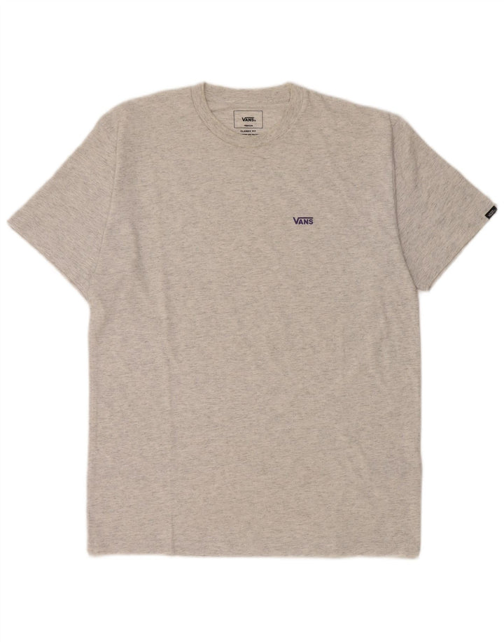 Męski T-shirt Vans o klasycznym kroju, średnioszary, bawełniany w cętki