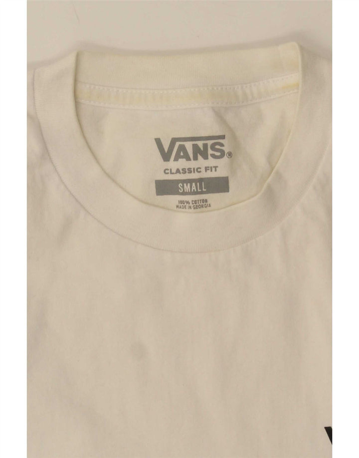 Męski T-shirt Vans o klasycznym kroju, mały, biały, bawełniany