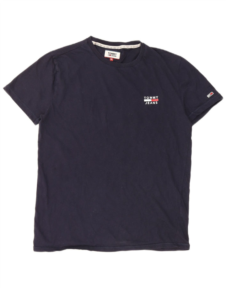 T-shirt męski TOMMY HILFIGER Top średni, granatowy, bawełniany
