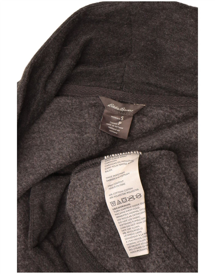 Damski sweter oversize Eddie Bauer z otwartym kardiganem UK 10, mały, szary, bawełniany
