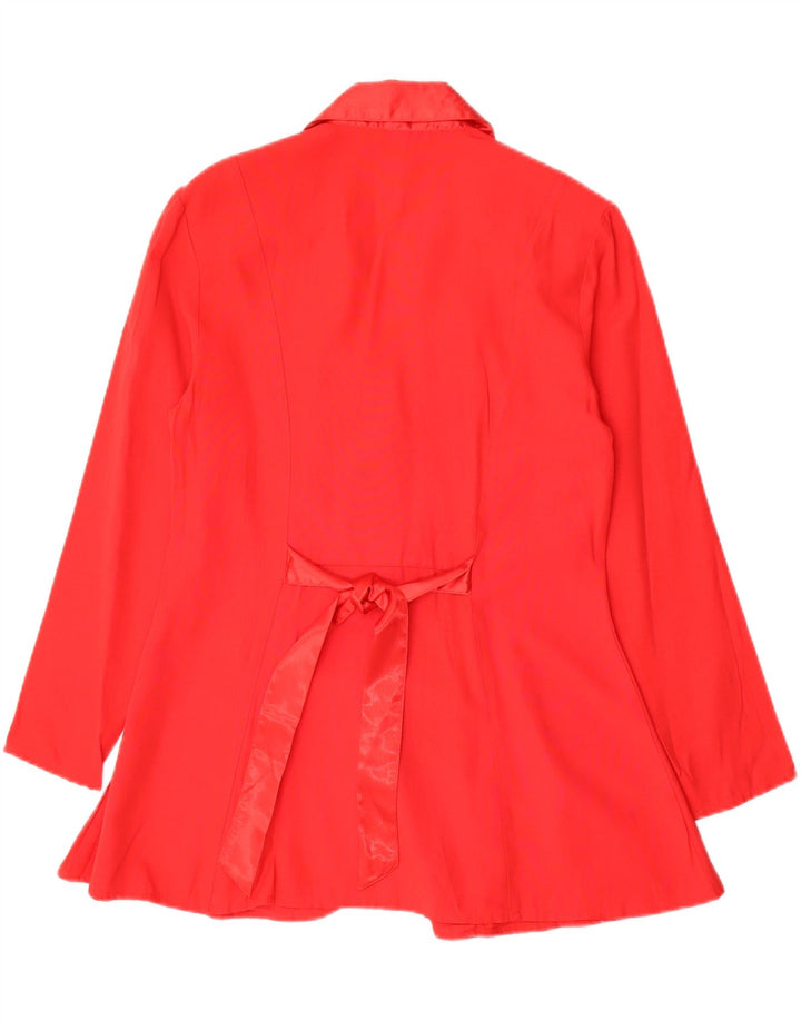 VINTAGE Womens 3 Button Blazer Jacket UK 12 Medium Red Viscose