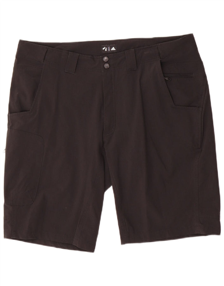 Męskie spodenki cargo Adidas W36, duże, czarne, nylonowe