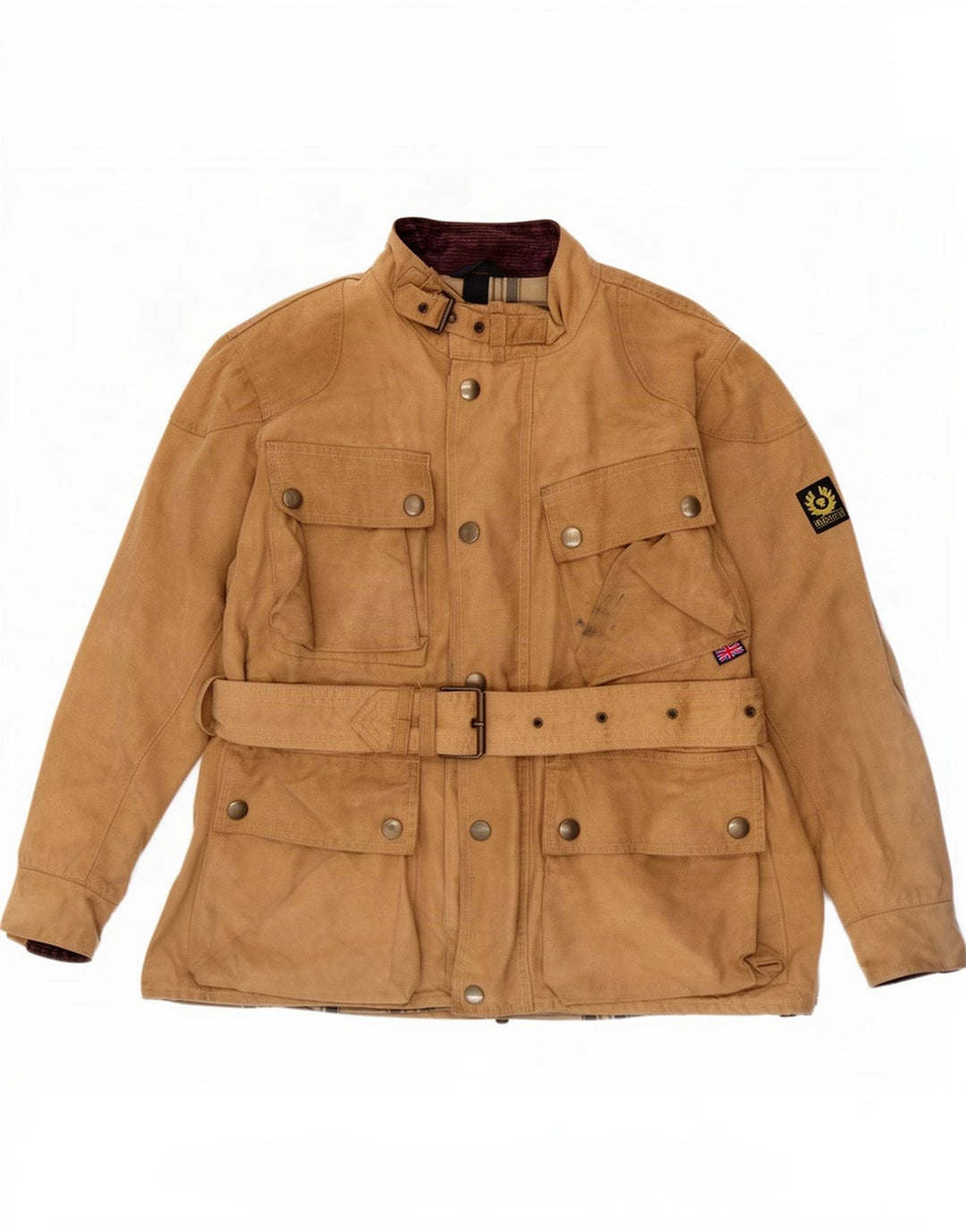Męska kurtka z woskowanej bawełny Belstaff UK 40, duża brązowa