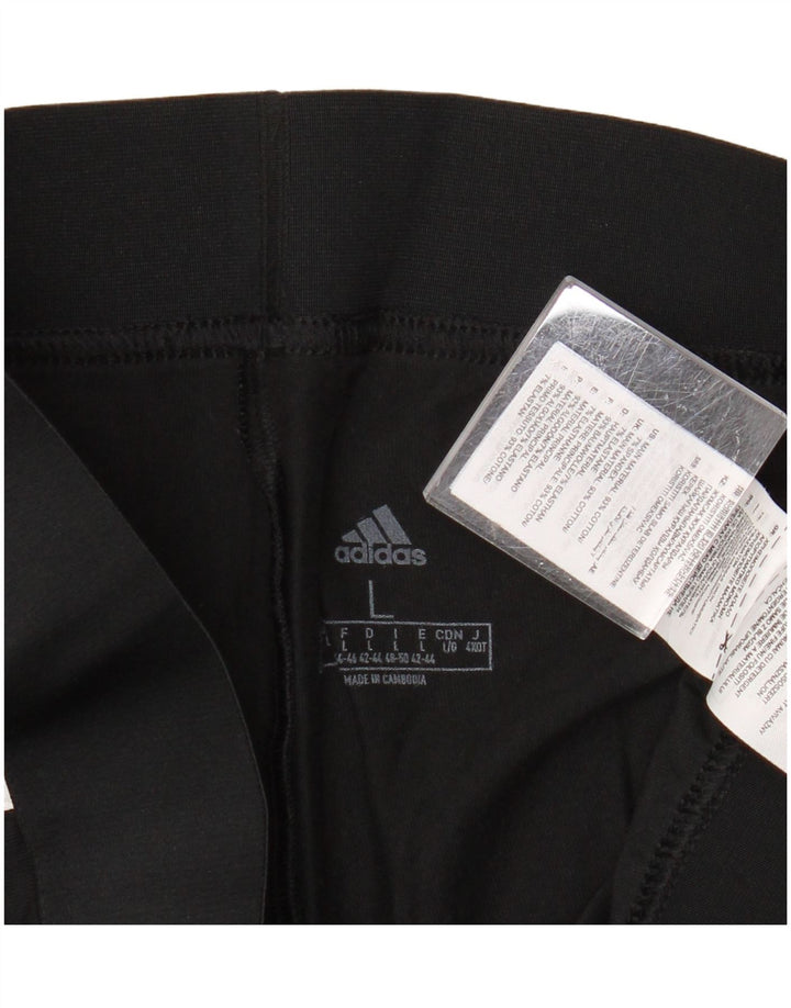 Damskie legginsy Adidas Capri UK 16, duże, czarne, bawełniane