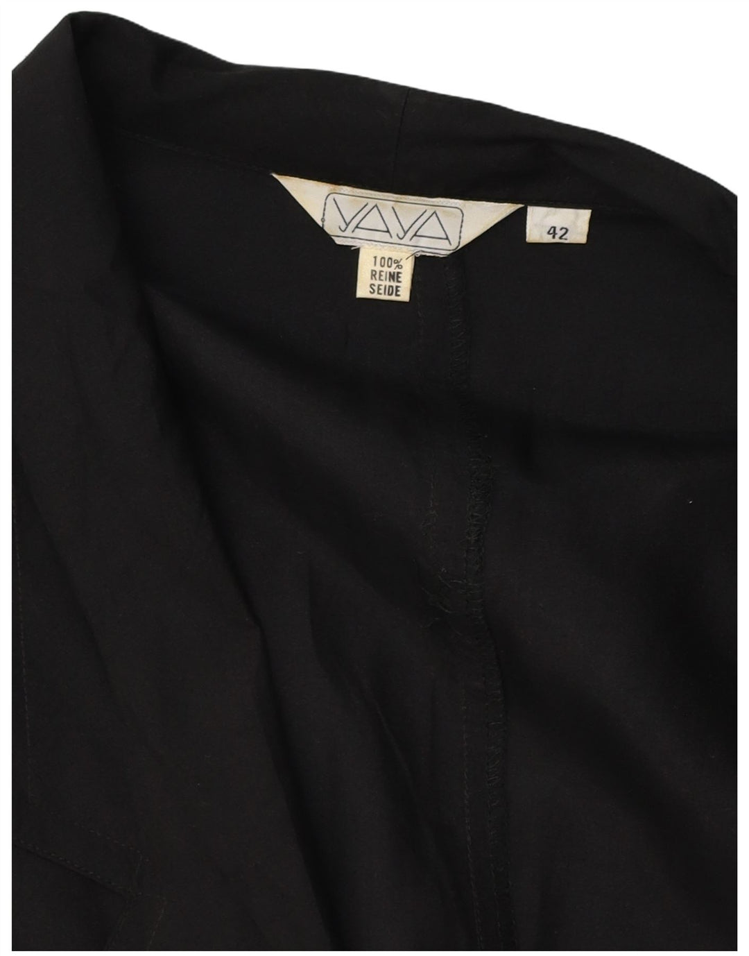 Damska marynarka VINTAGE zapinana na 2 guziki EU 42, duża, czarna, jedwabna