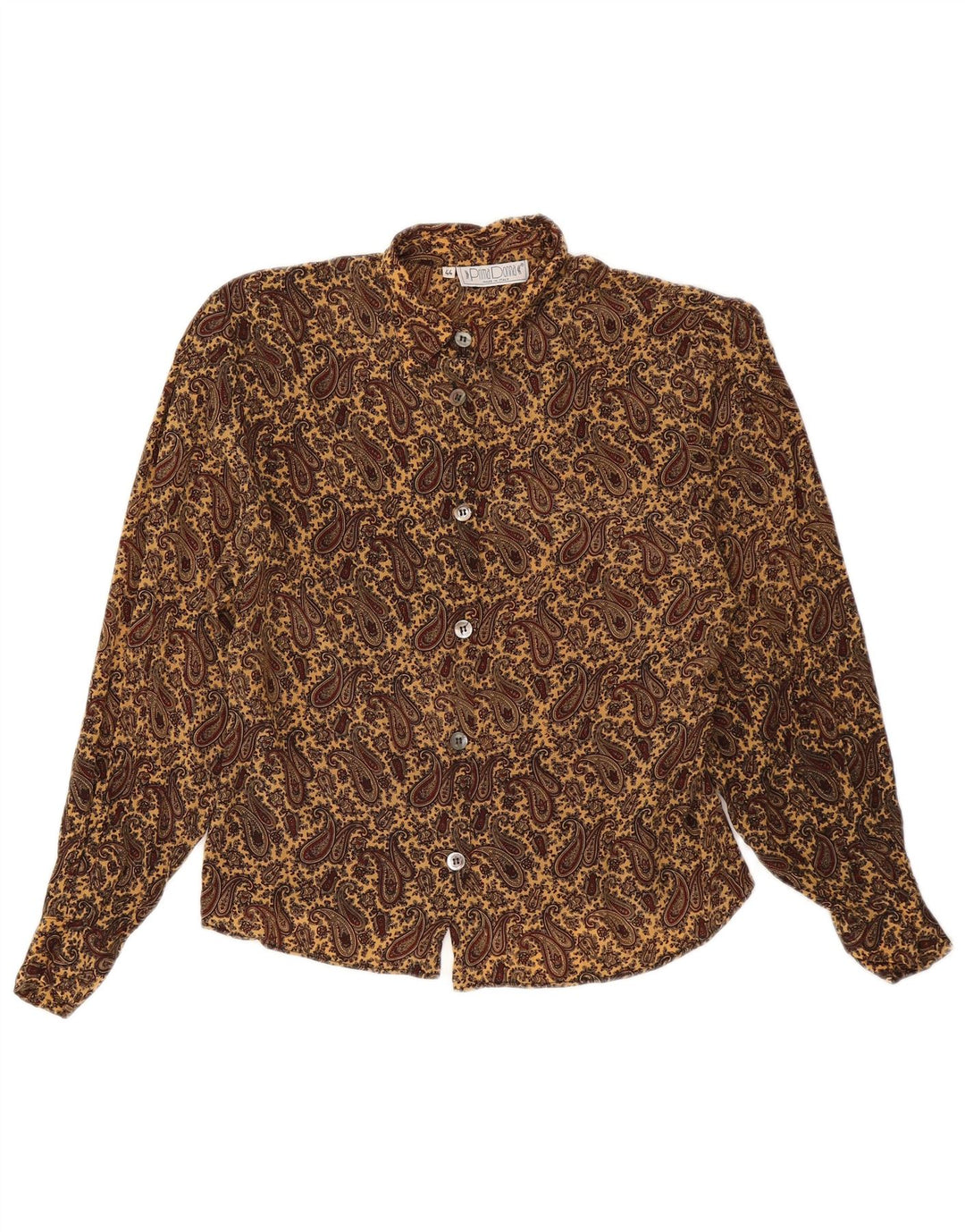 PRIMA DONNA Womens Shirt Blouse IT 44 Medium Brown Paisley