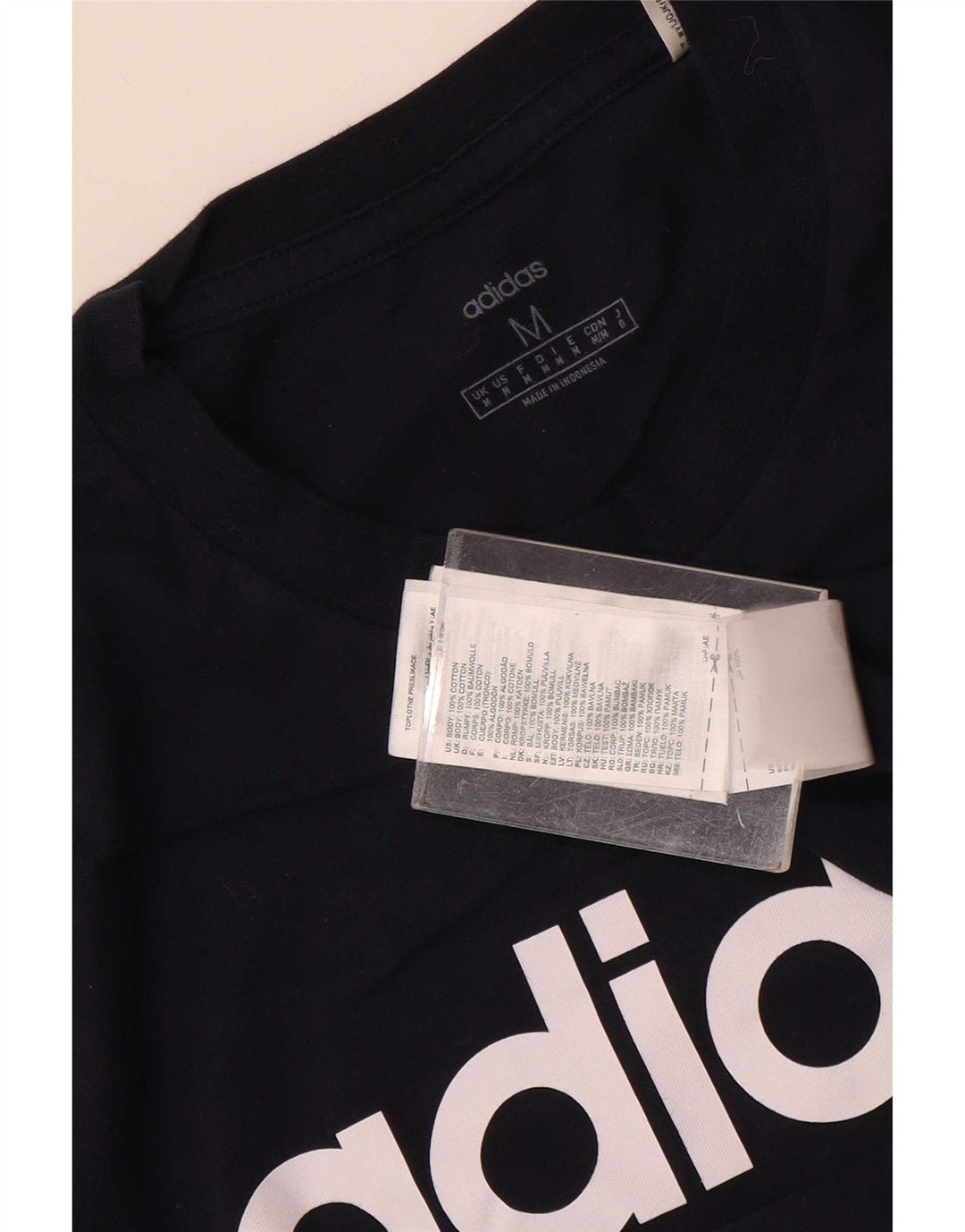Męska koszulka z grafiką Adidas, średnia, granatowa, bawełniana