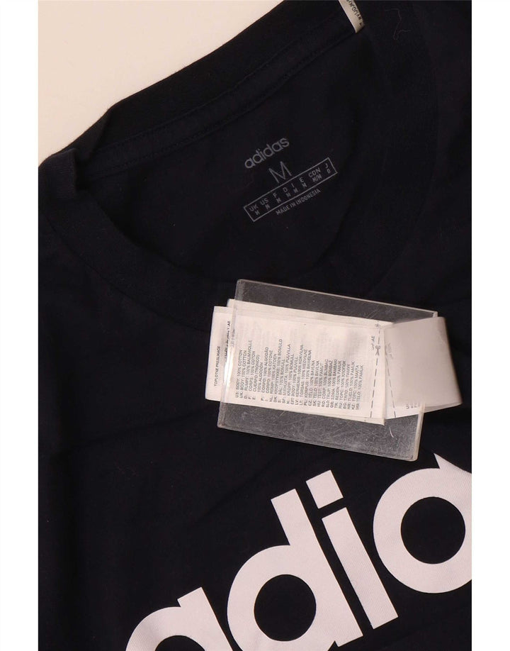 Męska koszulka z grafiką Adidas, średnia, granatowa, bawełniana