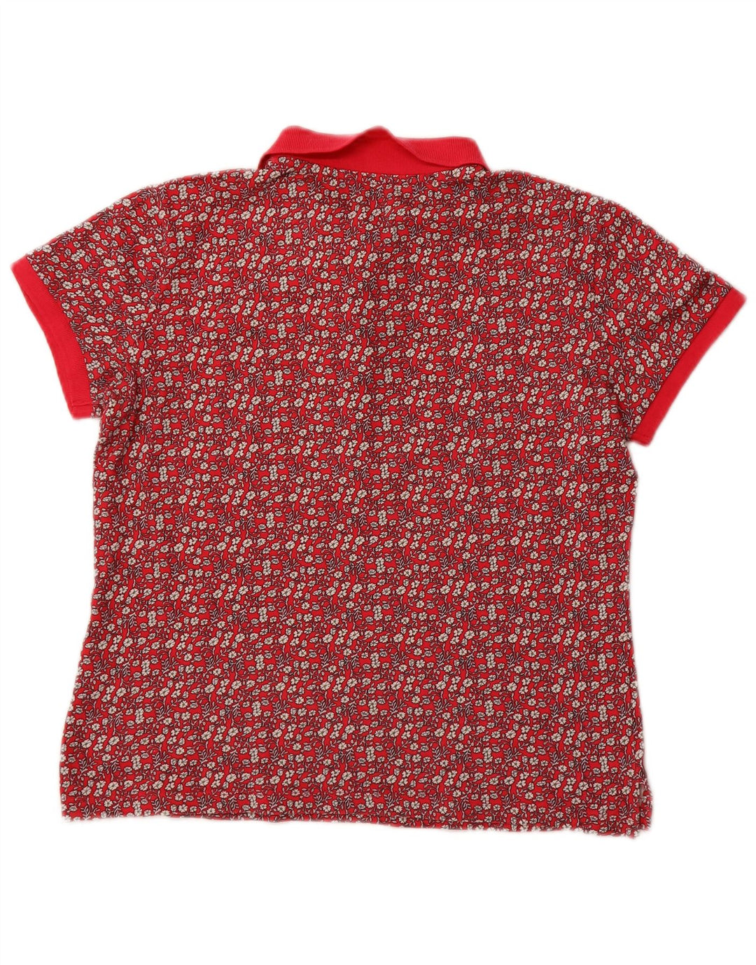 Damska koszulka polo Benetton UK 14 Średnioróżowa bawełniana w kwiaty