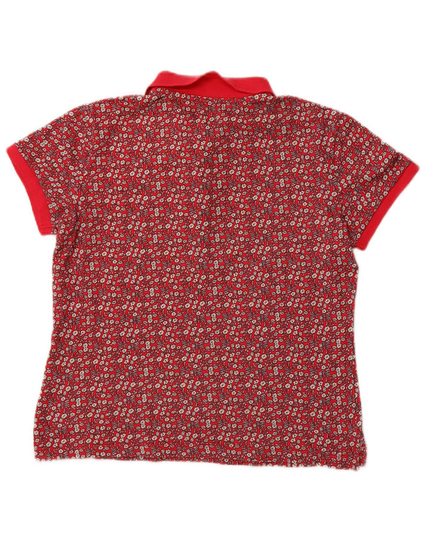 Damska koszulka polo Benetton UK 14 Średnioróżowa bawełniana w kwiaty