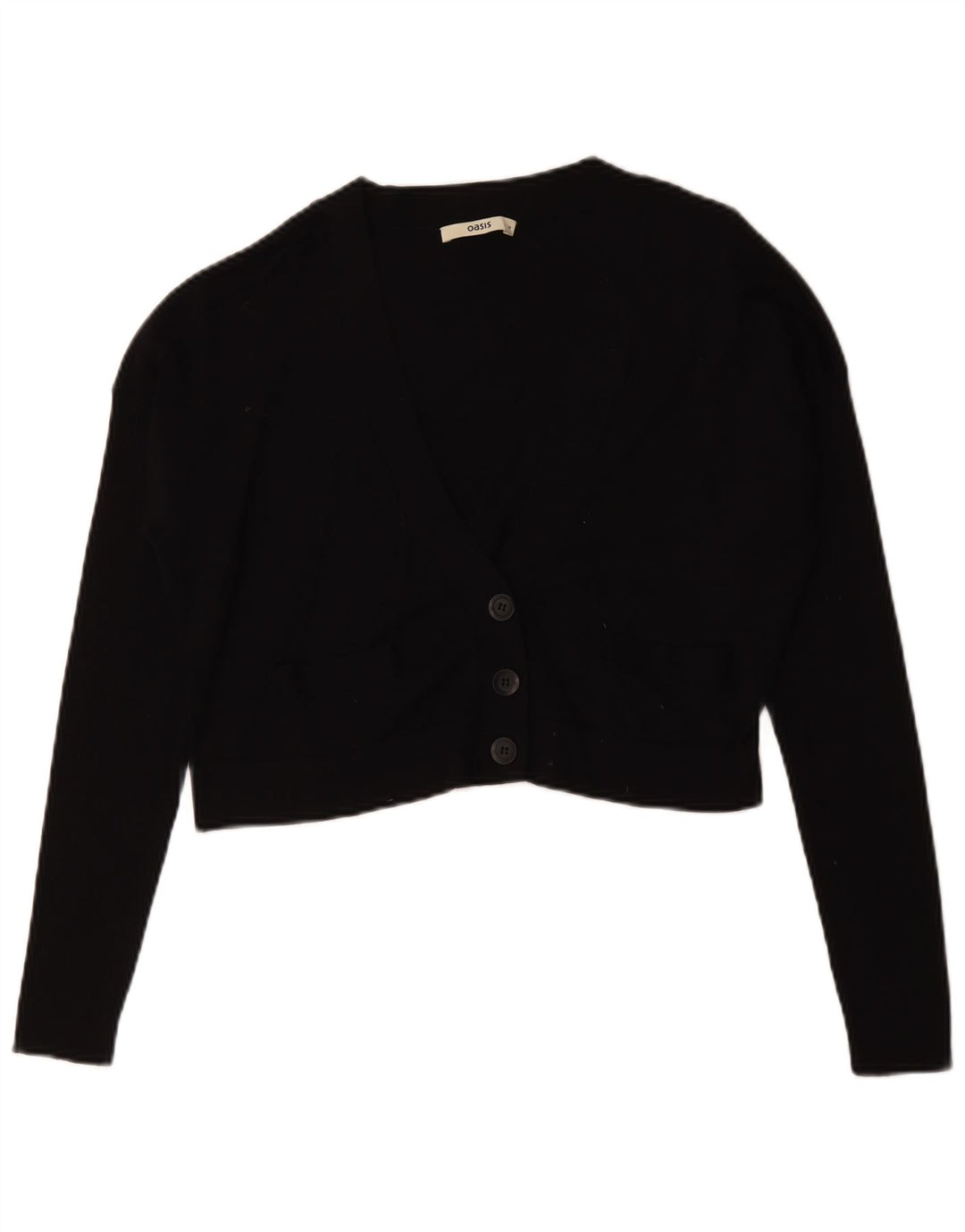 Damski sweter oversize Oasis Crop UK 14, średni czarny, bawełniany