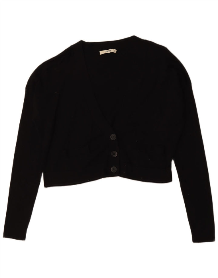 Damski sweter oversize Oasis Crop UK 14, średni czarny, bawełniany