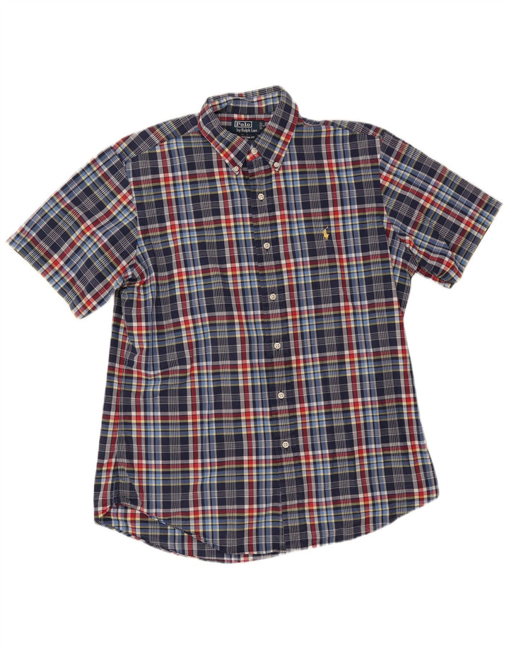 Koszula męska Polo Ralph Lauren o dopasowanym kroju, duża, niebieska, bawełniana w kratę