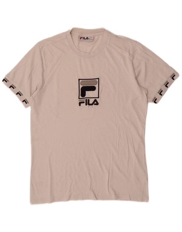 Męski T-shirt z grafiką Fila, mały, biały, bawełniany