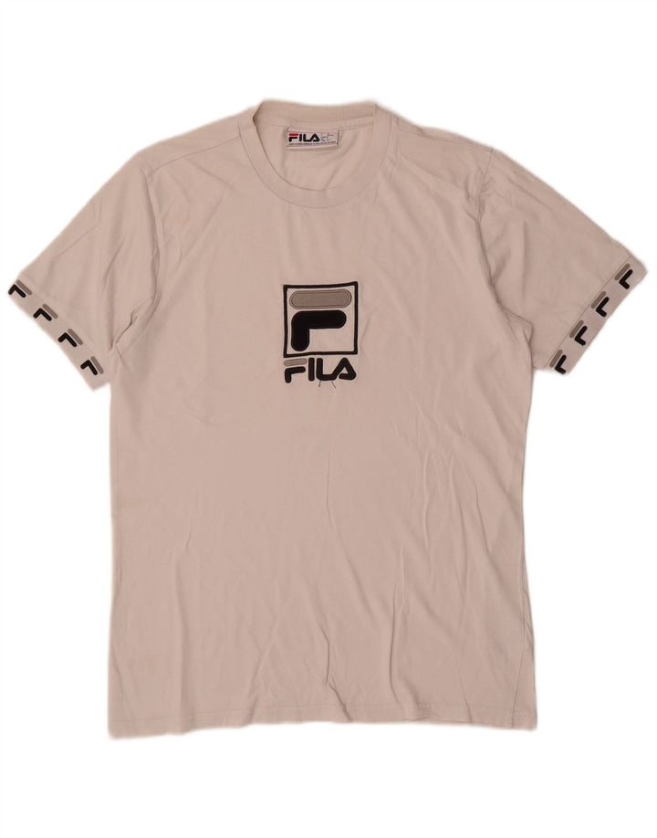 Męski T-shirt z grafiką Fila, mały, biały, bawełniany