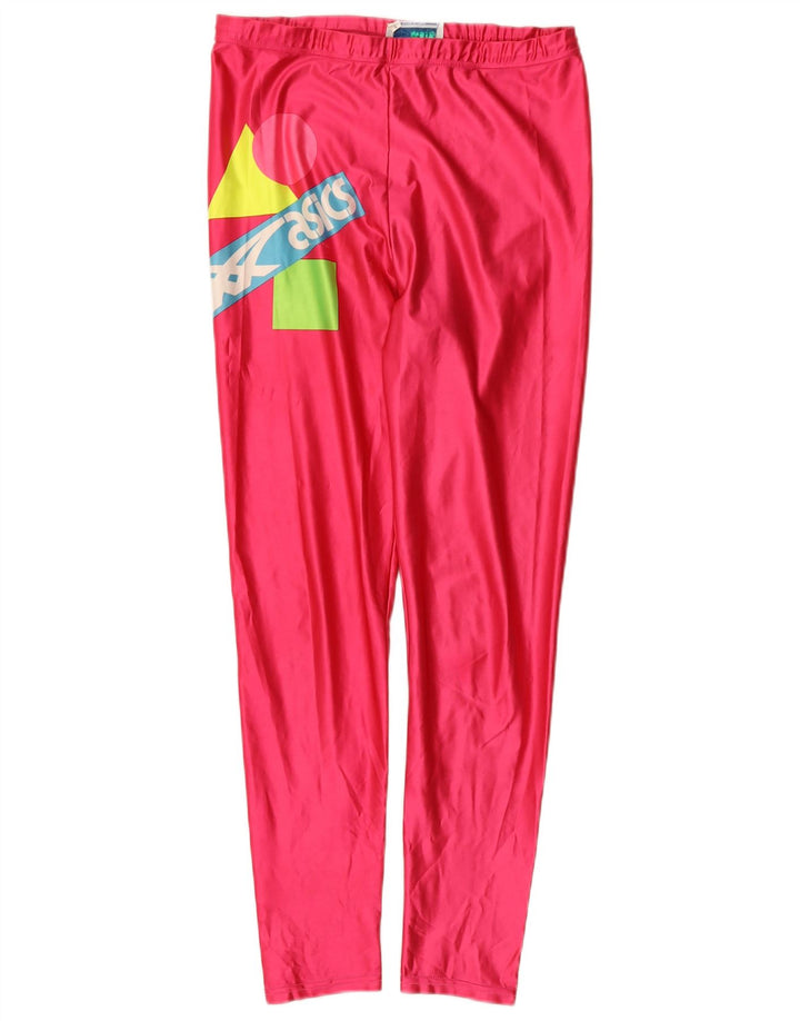 Dziewczęce legginsy z grafiką Asics 13-14 lat, duże, różowe, poliestrowe