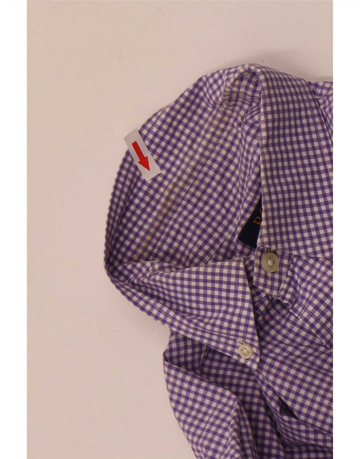 Koszula męska Polo Ralph Lauren, średnia fioletowa bawełniana kratka