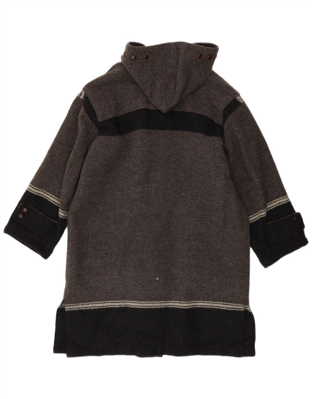 Vintage męski budrysówka z kapturem IT 42 XL Szara, kolorowa wełna dziewicza