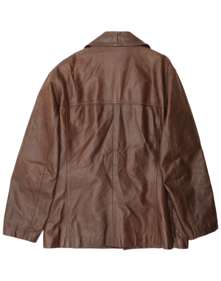 Vintage męska kurtka skórzana UK 42 XL brązowa skóra