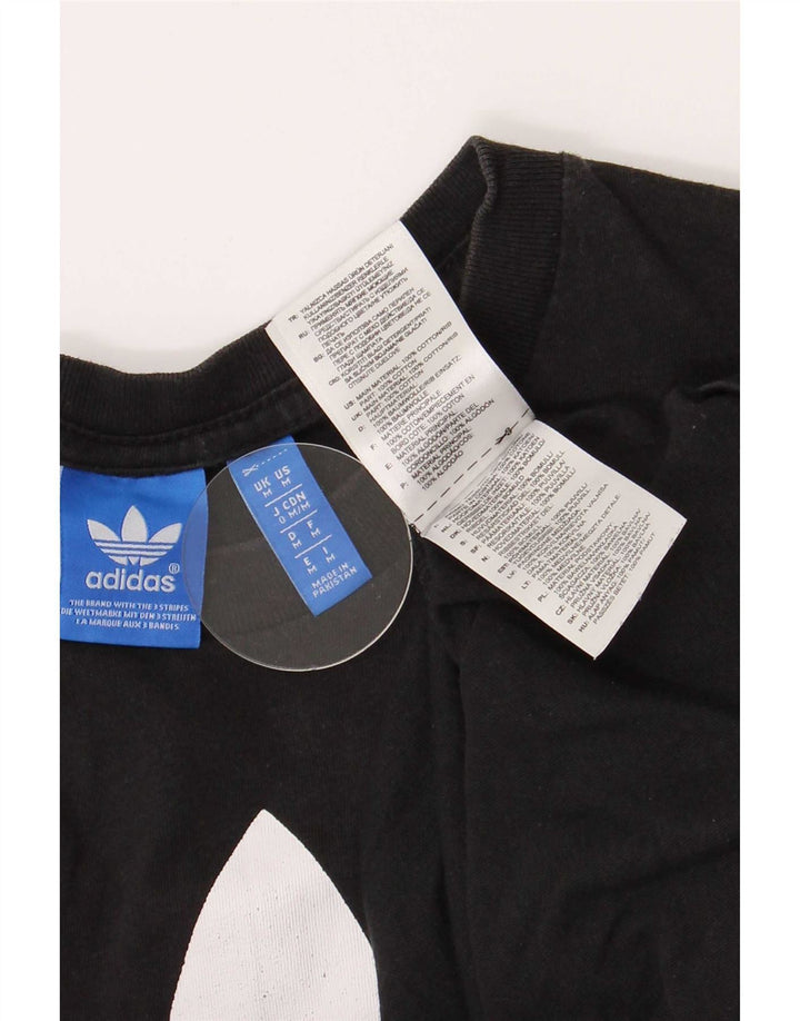 Męska koszulka z grafiką Adidas, średnia, czarna bawełna