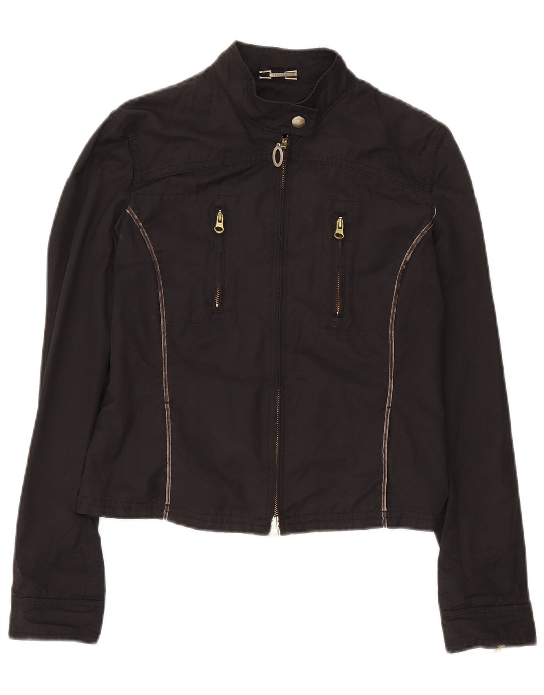 Damska kurtka bomberka Trussardi Jeans IT 46, duża, czarna, bawełniana