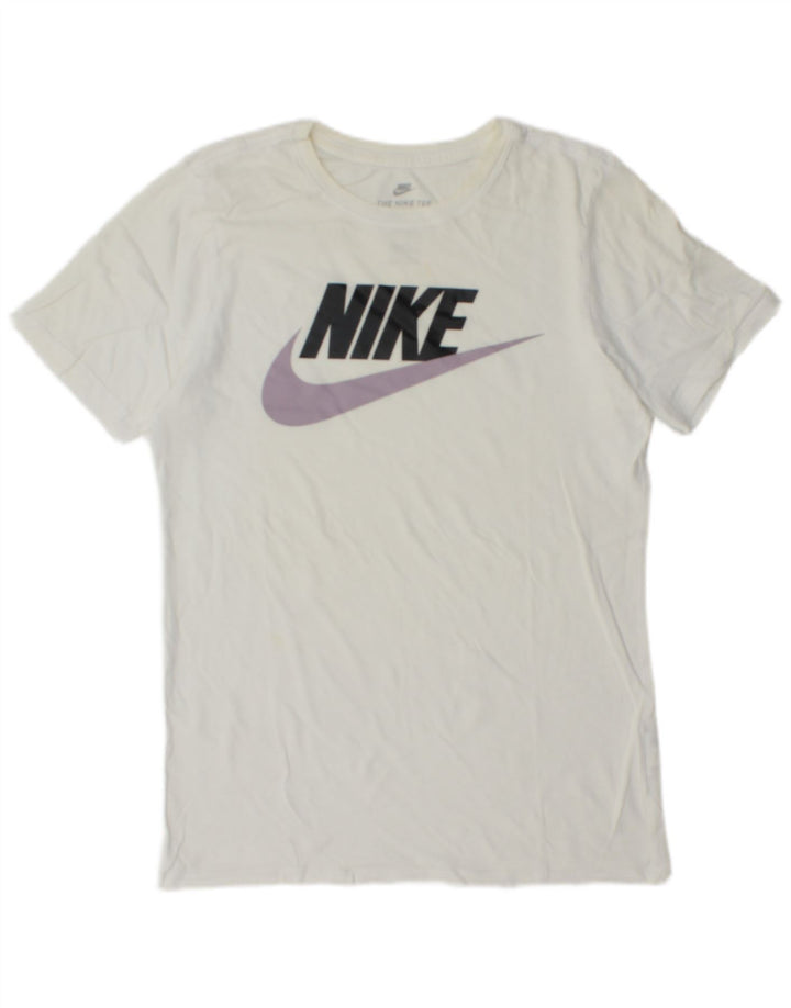 Męski T-shirt Nike o sportowym kroju z grafiką, mały, biały