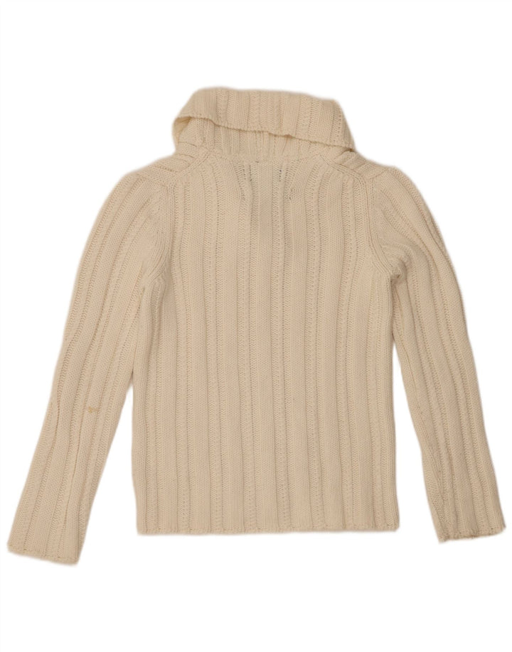 Sweter damski WOOLRICH z szalowym dekoltem UK 12, średni biały