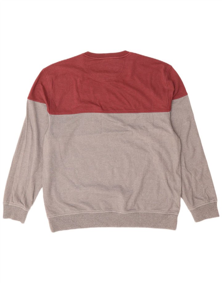 IZOD Mens Sweatshirt Jumper Large Grey Colourblock Cotton Vintage Izod and Second-Hand Izod from Messina Hembry 