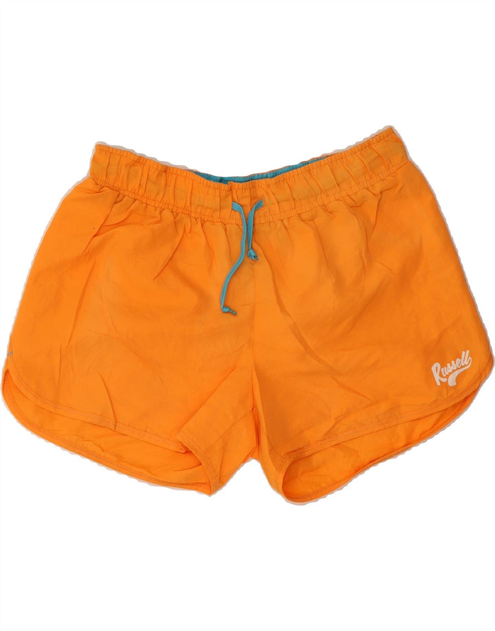 RUSSELL ATHLETIC Womens Sport Shorts UK 12 Medium Orange Polyester Vintage Russell Athletic and Second-Hand Russell Athletic from Messina Hembry 