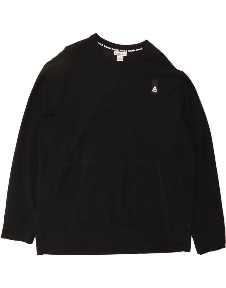 REEBOK Mens Sweatshirt Jumper 2XL Black Cotton Vintage Reebok and Second-Hand Reebok from Messina Hembry 