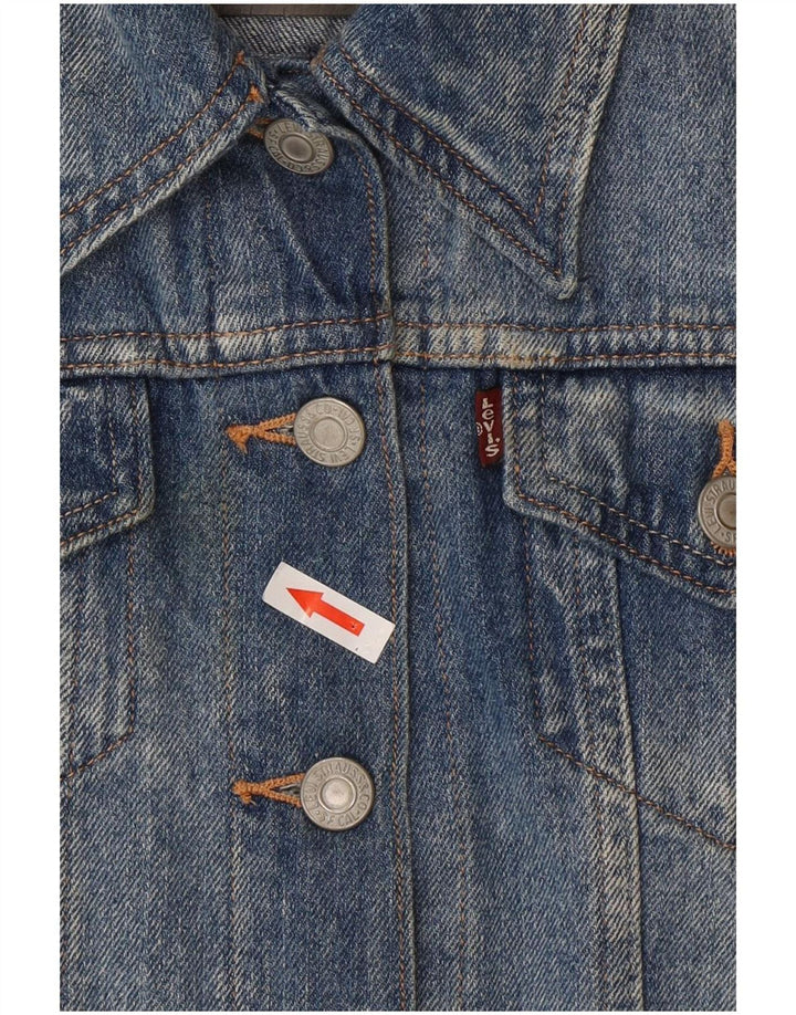 Damska kamizelka dżinsowa Levi's Crop UK 12, średnia niebieska bawełna