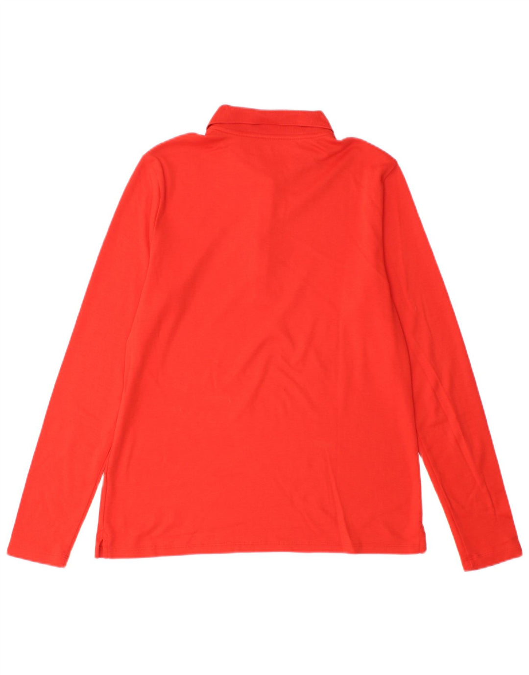 LANDS END Womens Long Sleeve Polo Shirt UK 10 Small Red