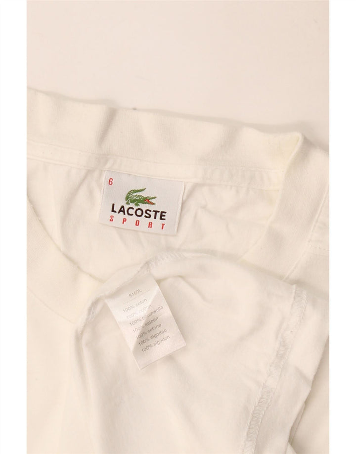 T-shirt męski LACOSTE, rozmiar 6 XL, biała bawełna