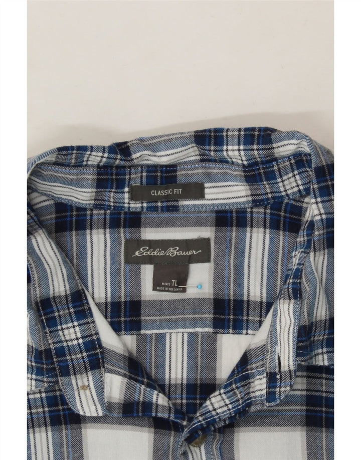 EDDIE BAUER Mens Classic Fit Flannel Shirt Large Blue Check Vintage Eddie Bauer and Second-Hand Eddie Bauer from Messina Hembry 