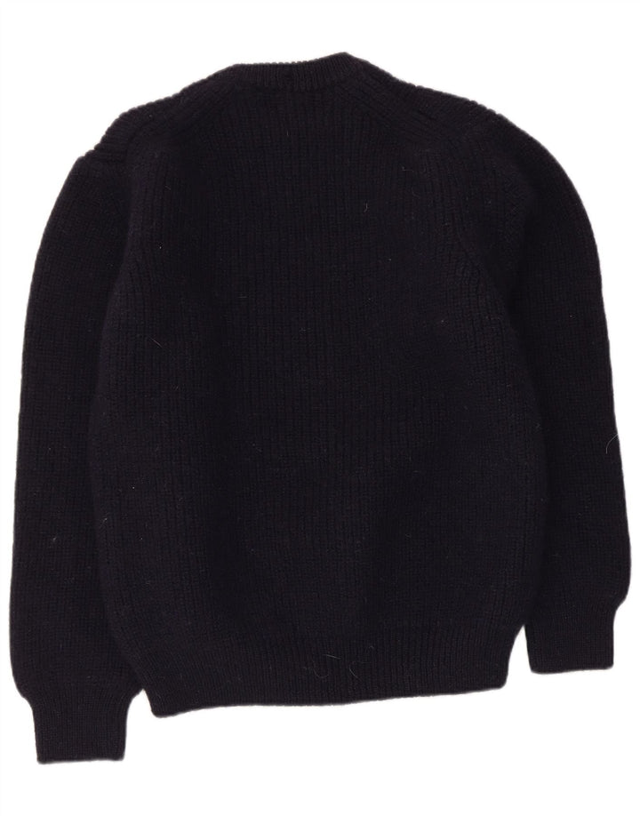 Męski sweter z okrągłym dekoltem Barbour, duży granatowy, nowa wełna