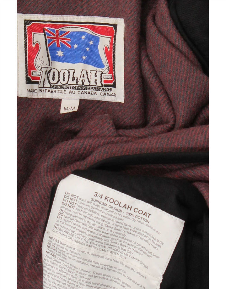 Koolah Damski płaszcz oversize z woskowanej bawełny UK 14, średni czarny