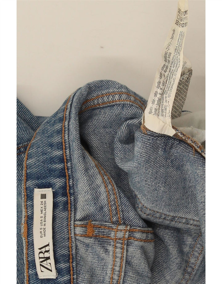 Damskie spodenki jeansowe Zara, małe, W26, niebieskie, bawełniane