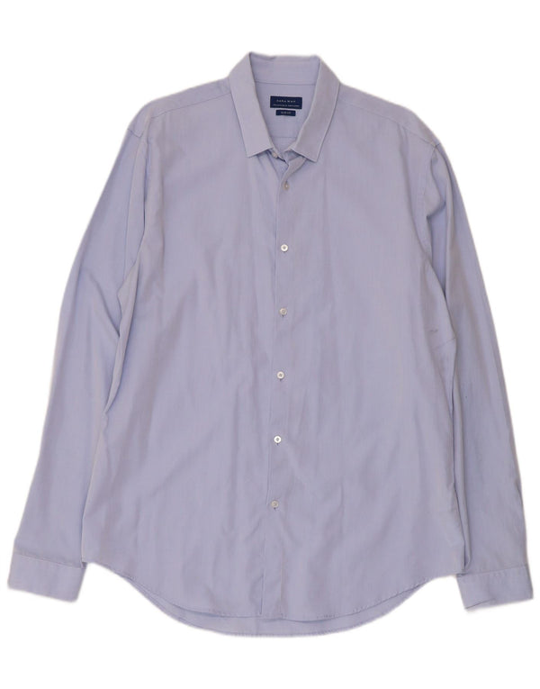 Koszula męska Zara Slim Fit XL, niebieska, bawełniana