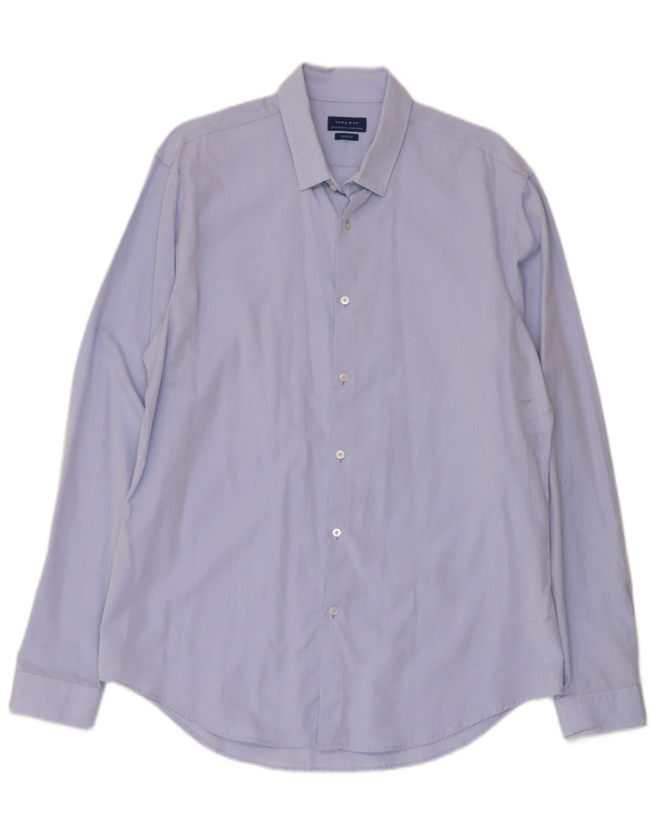 Koszula męska Zara Slim Fit XL, niebieska, bawełniana